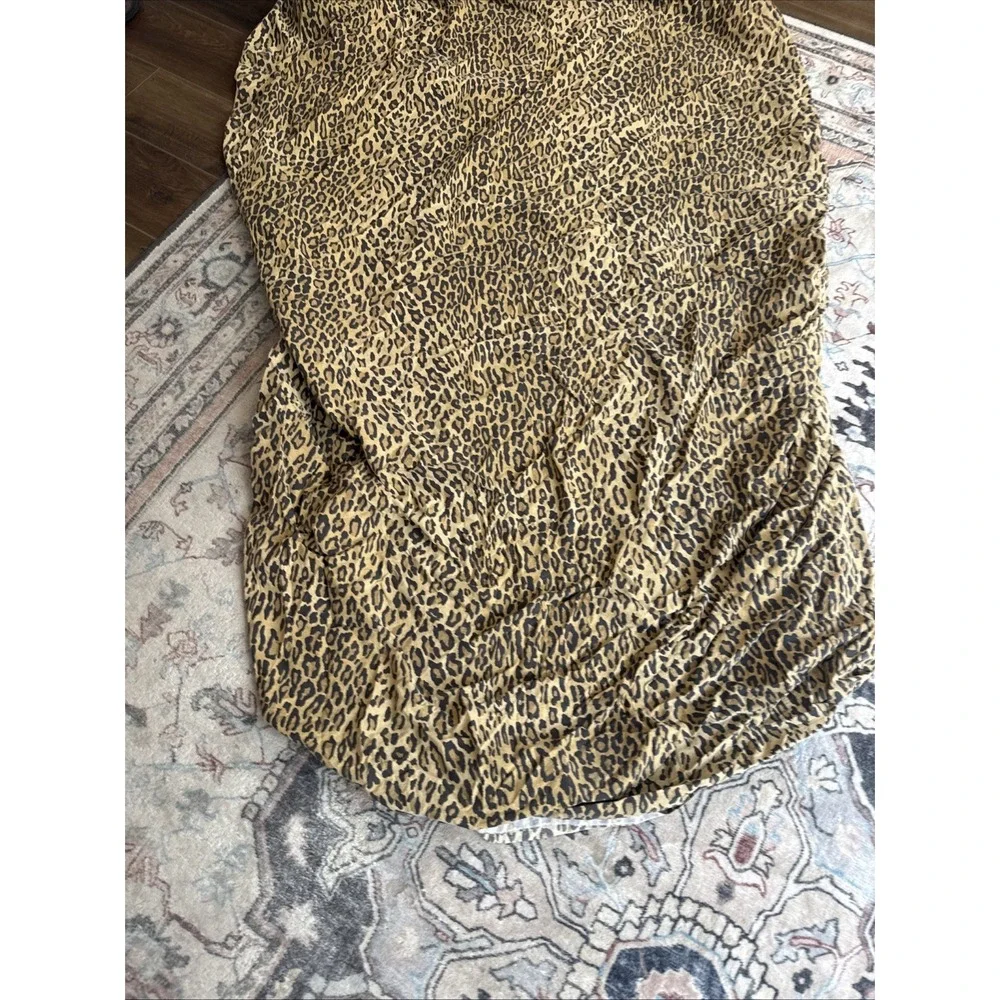 Ralph Lauren Aragon Leopard Print Twin Fitted Sheet Made in USA Fabric Use